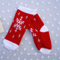 CST-06 Red Color Christmas Kids Socks Jacquard Pattern Good Quality Full Terry Socks Wholesale